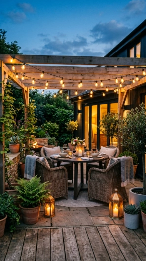 Small Patio Ideas with String Lights