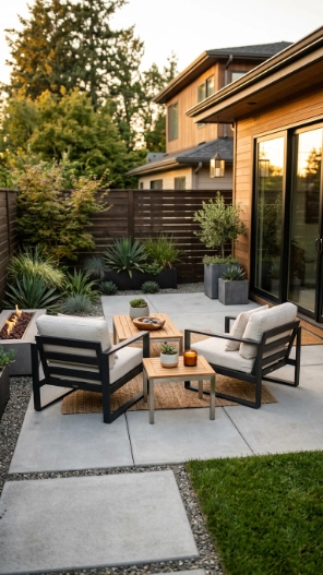 Small backyard patio ideas with modern minimalist design