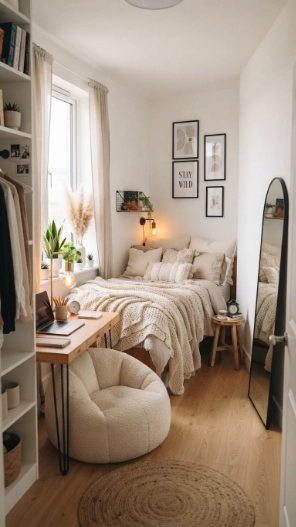 Cozy dorm room ideas for guys with warm decor
