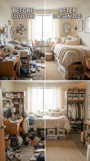 Smart dorm room storage ideas for organizing a small college room