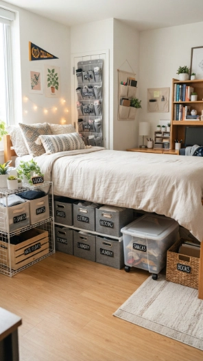 Budget-friendly dorm room storage ideas