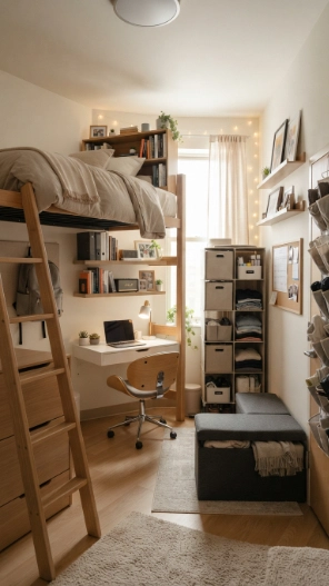 Dorm room storage ideas for small spaces