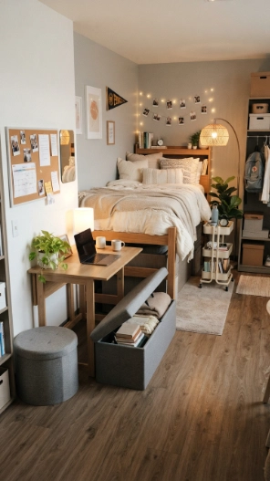 Multifunctional furniture for dorm room storage ideas