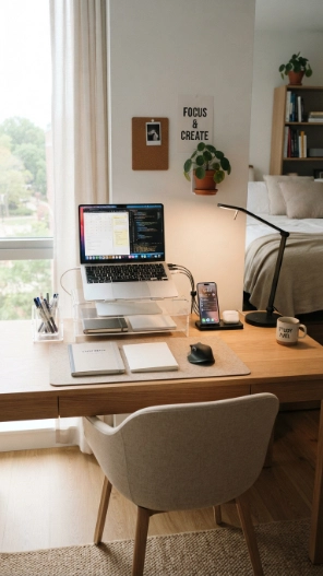 Dorm room desk organization ideas