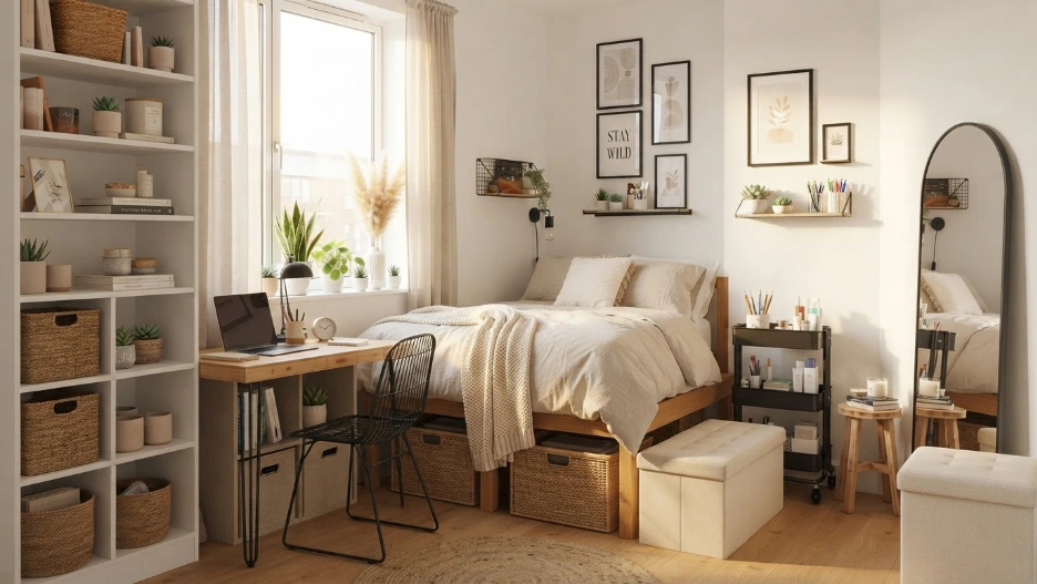 Dorm Room Storage Ideas for maximizing small spaces with stylish organization