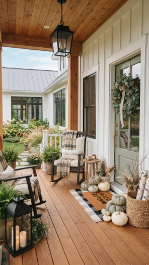 Modern Fall Porch Decor Ideas with modern farmhouse style
