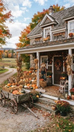 Rustic Outdoor Fall Porch Decor Ideas