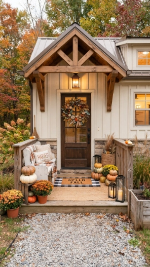 Outdoor Fall Porch Decor Ideas for small front porches