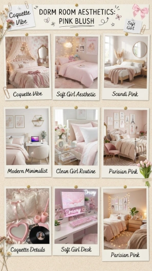 Trending pink dorm room aesthetic ideas