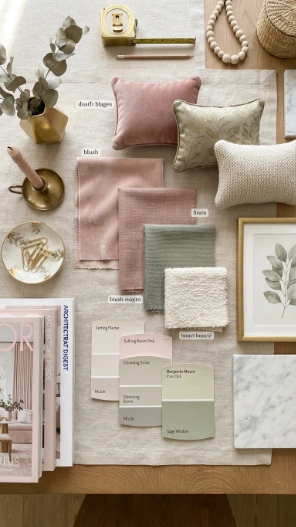 Pink dorm room color palette inspiration