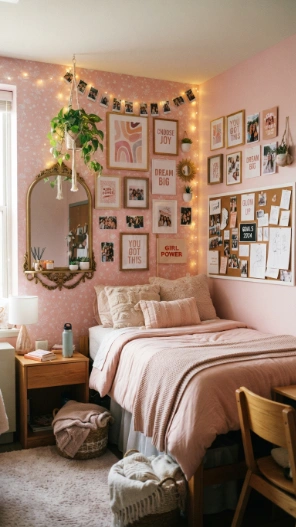 Pink dorm wall decor ideas