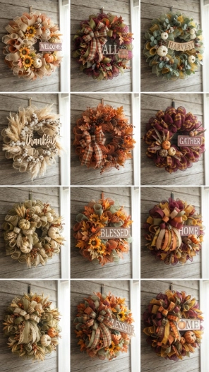 Trending Fall Mesh Wreaths DIY Ideas color palettes