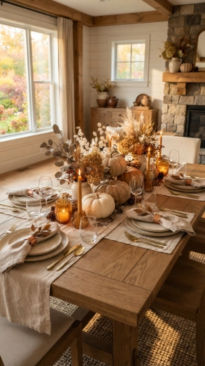 Fall Table Decorations Centerpieces Ideas for a cozy autumn dining table