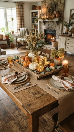 Rustic Fall Table Decorations Centerpieces Ideas