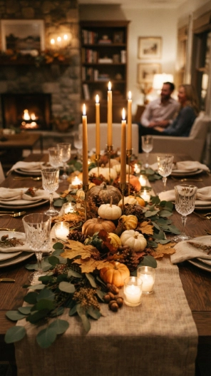Fall Table Decorations Centerpieces Ideas with candles