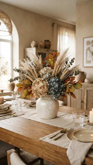 Dried flower Fall Table Decorations Centerpieces Ideas