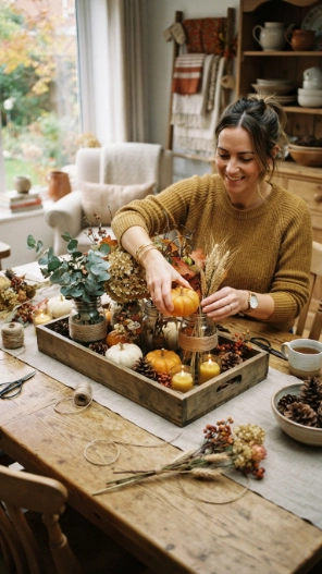 DIY Fall Table Decorations Ideas for a centerpiece
