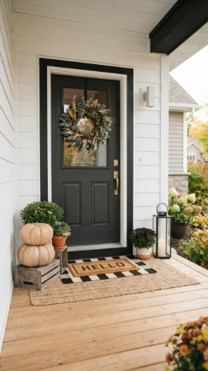 Simple Outdoor Fall Decor Ideas for small porches