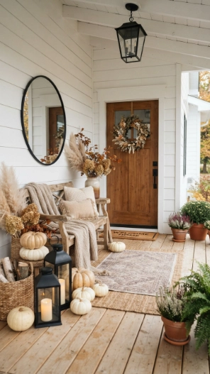 Neutral Simple Outdoor Fall Decor Ideas