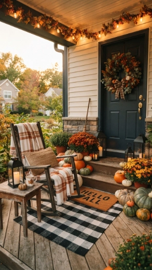 Simple Outdoor Fall Decor Ideas for a cozy front porch